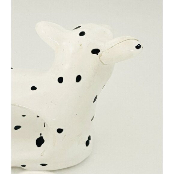 Cottage Farmhouse Spotted Cows Napkin Rings Set of 4 Ceramics Rustic White - Picture 11 of 11